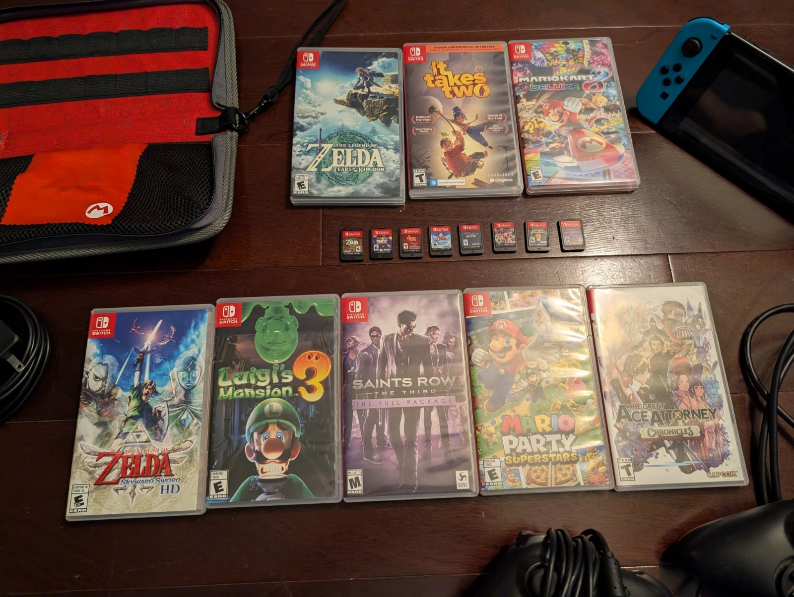 Nintendo Switch Bundle: Controllers, Case, Dock, Games and 64GB microSD card