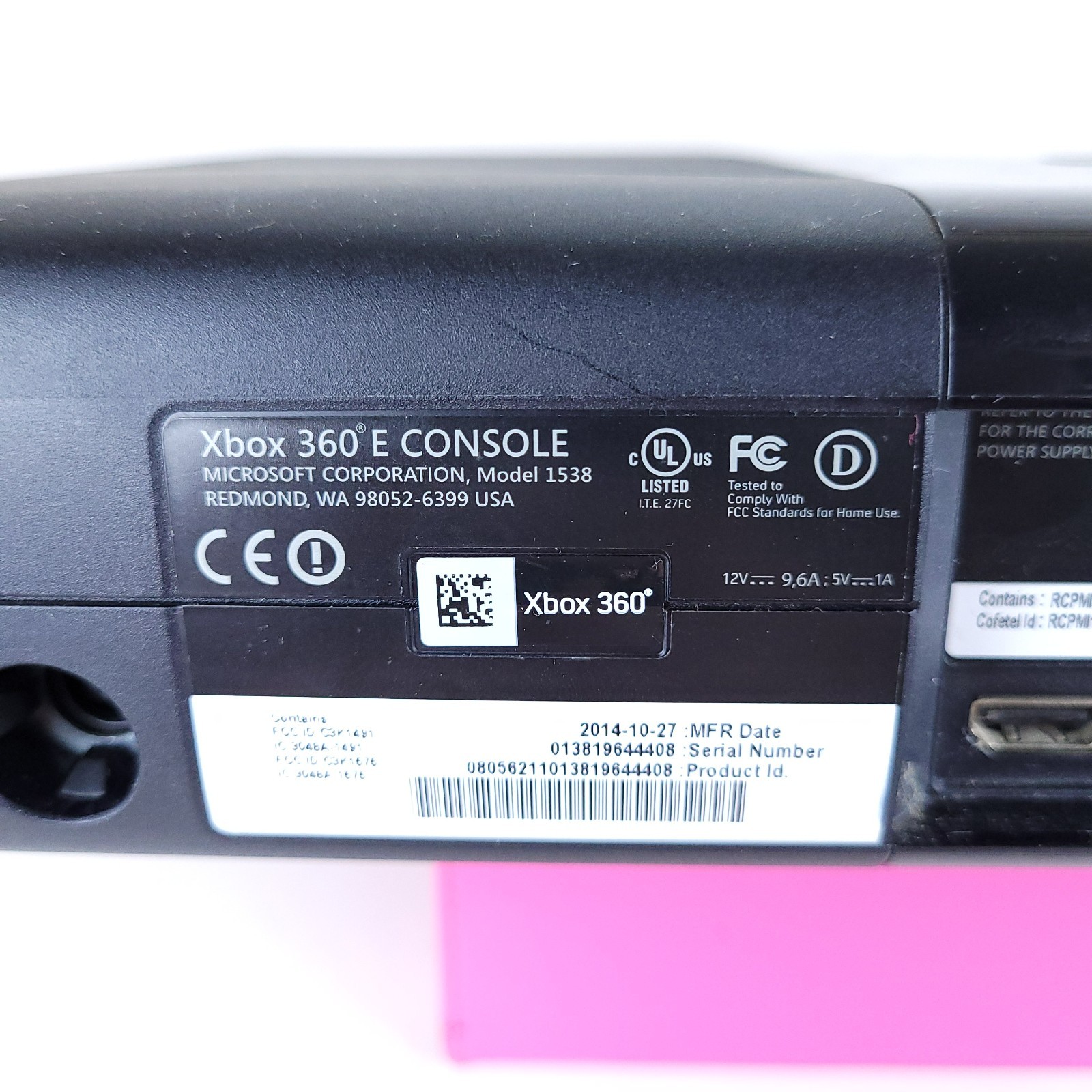 XBOX 360 E Console Model 1538 No Hard Drive w/Controller + Power Supply Tested