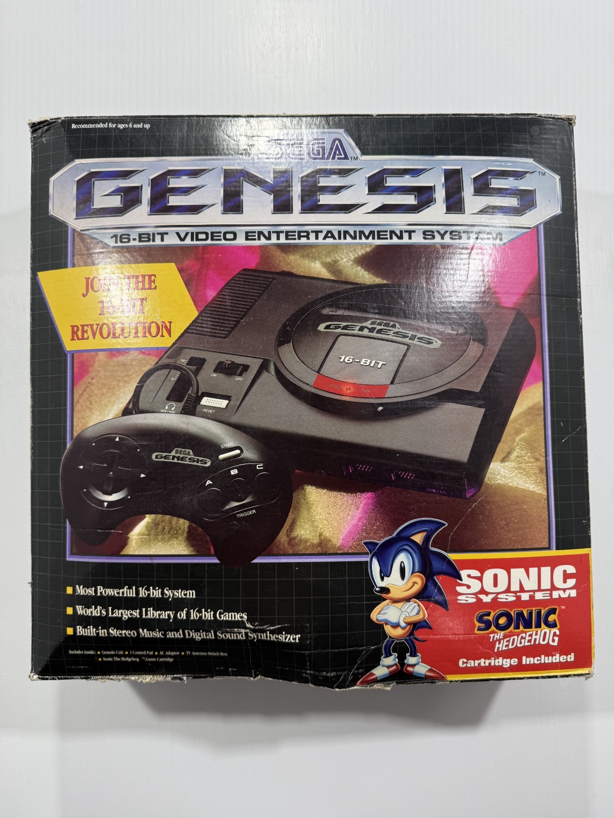 Original Sega Genesis Model 1 Console Sonic System Box Sonic 1&2 Tested Working