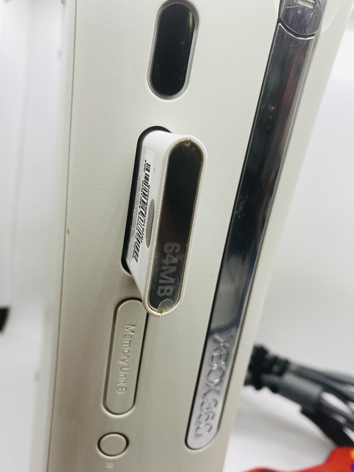 Microsoft Xbox 360 White 64MB Console with RED Wireless Controller NO POWER COR