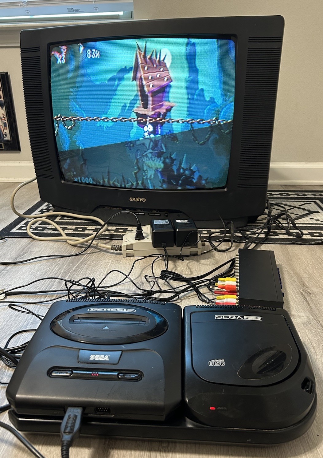 Sega Genesis Model 2 + Sega CD Model 2 Bundle Tested Working READ