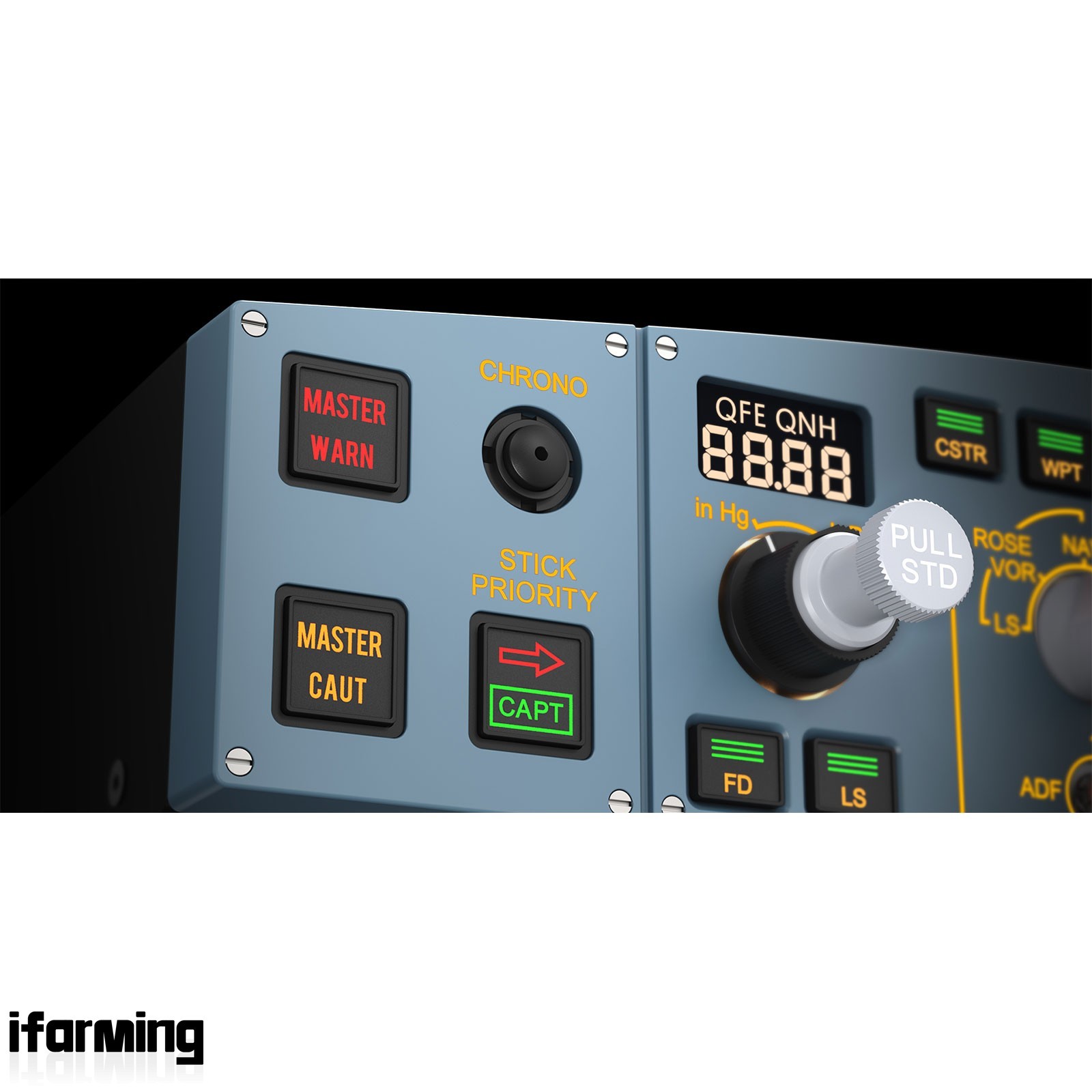 WingFlex Compact A320 EFIS CUBE+Dual-Color LCD Warning Panel USB Connectivity