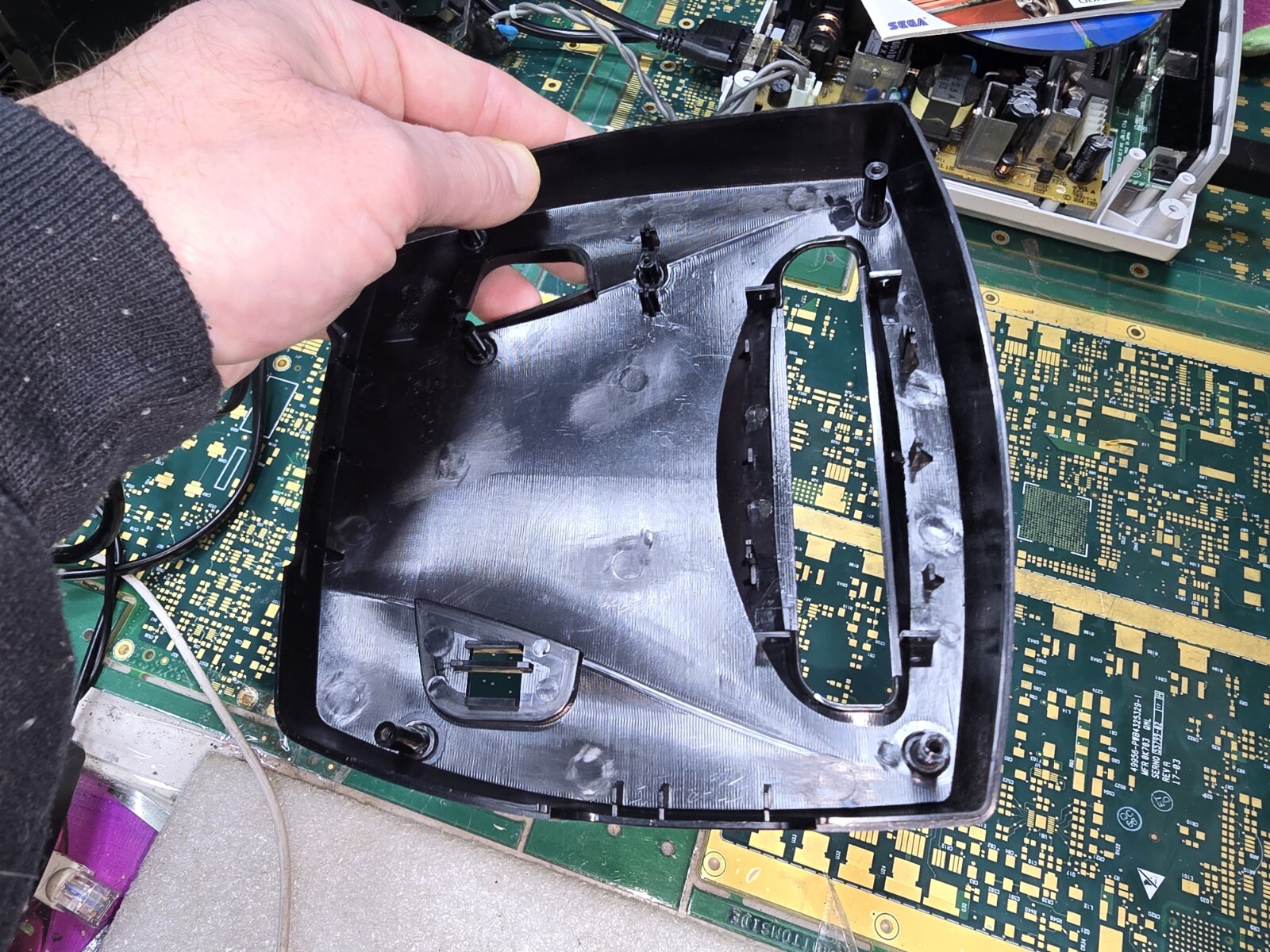 Sega Genesis Model 3 MK-1461 EMPTY Top Cover Plastic Black ONLY-Intact-OK-READ