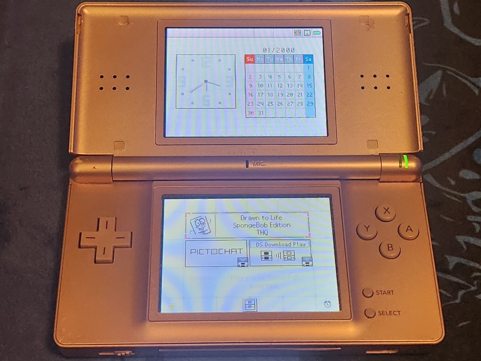 Nintendo DS Lite System, With Stylus, Charger, GBA Cover Metallic Rose w/ 2games
