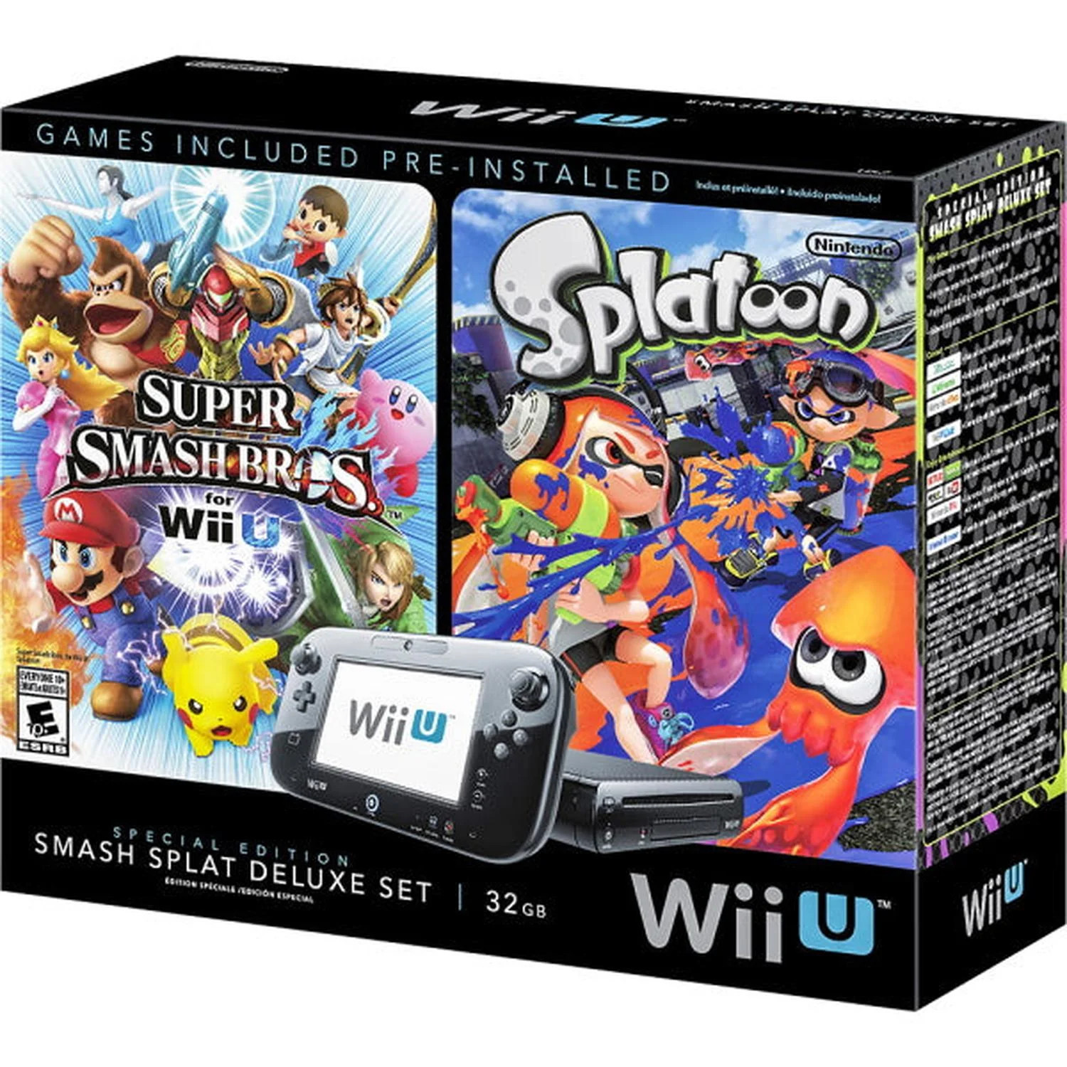 Nintendo Wii U Console – Special Edition Smash Splatoon Deluxe Set – 32GB [Ninte