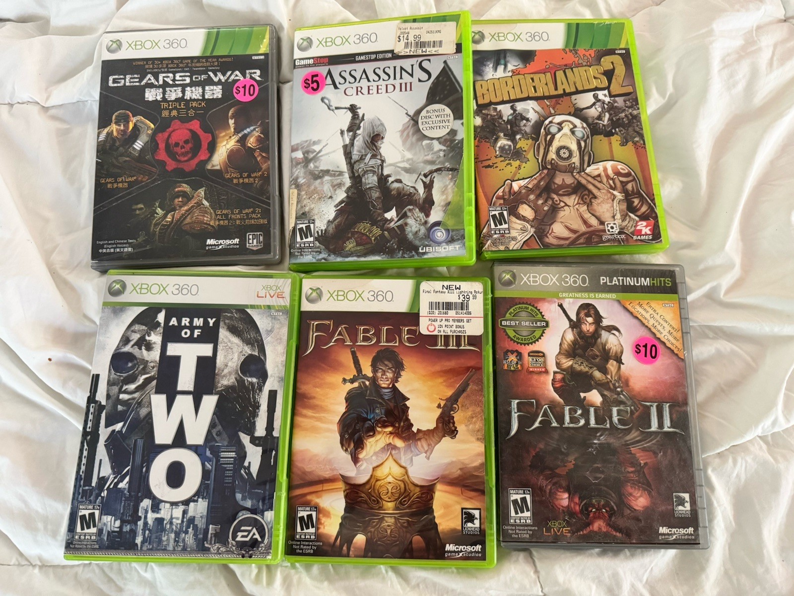 Xbox 360 E Console Bundle – 60GB OEM Hard Drive– Controller – 6 Games – Tested