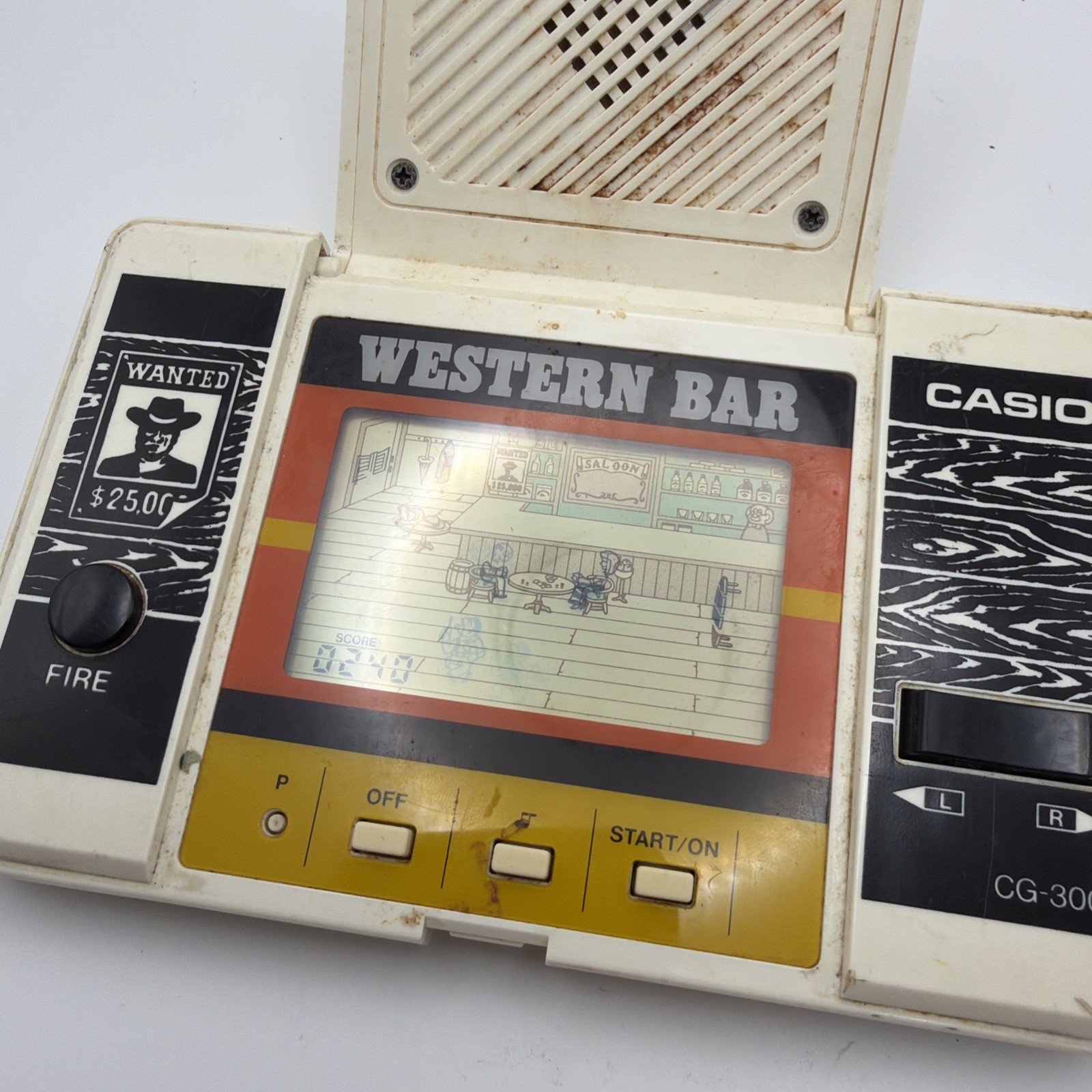 WESTERN BAR CASIO GAME WORKING CG-300 Japan 1984 – Missing Battery Cover – Read