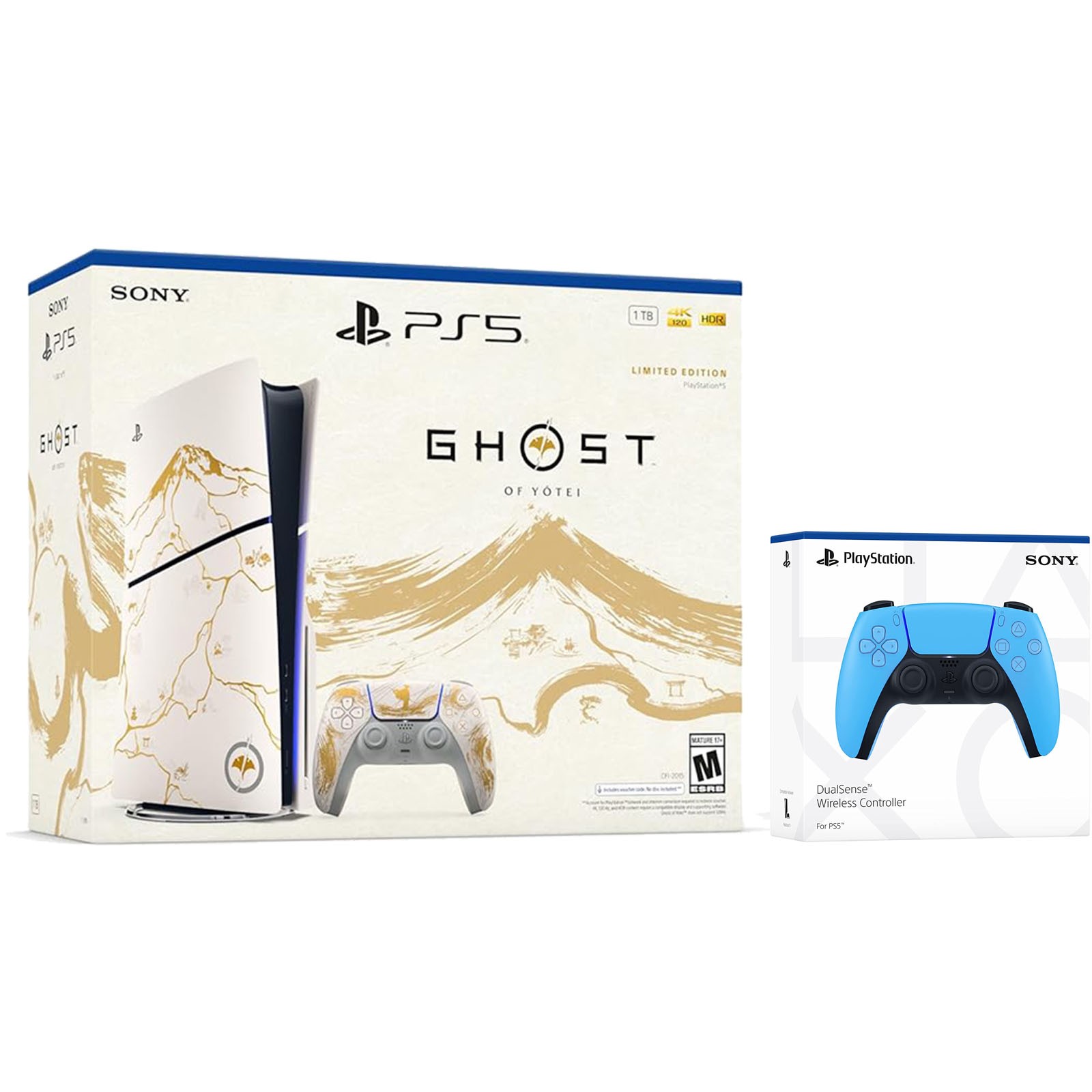 Sony PlayStation 5 Ghost of Yotei Disc + Extra Controller – Starlight Blue