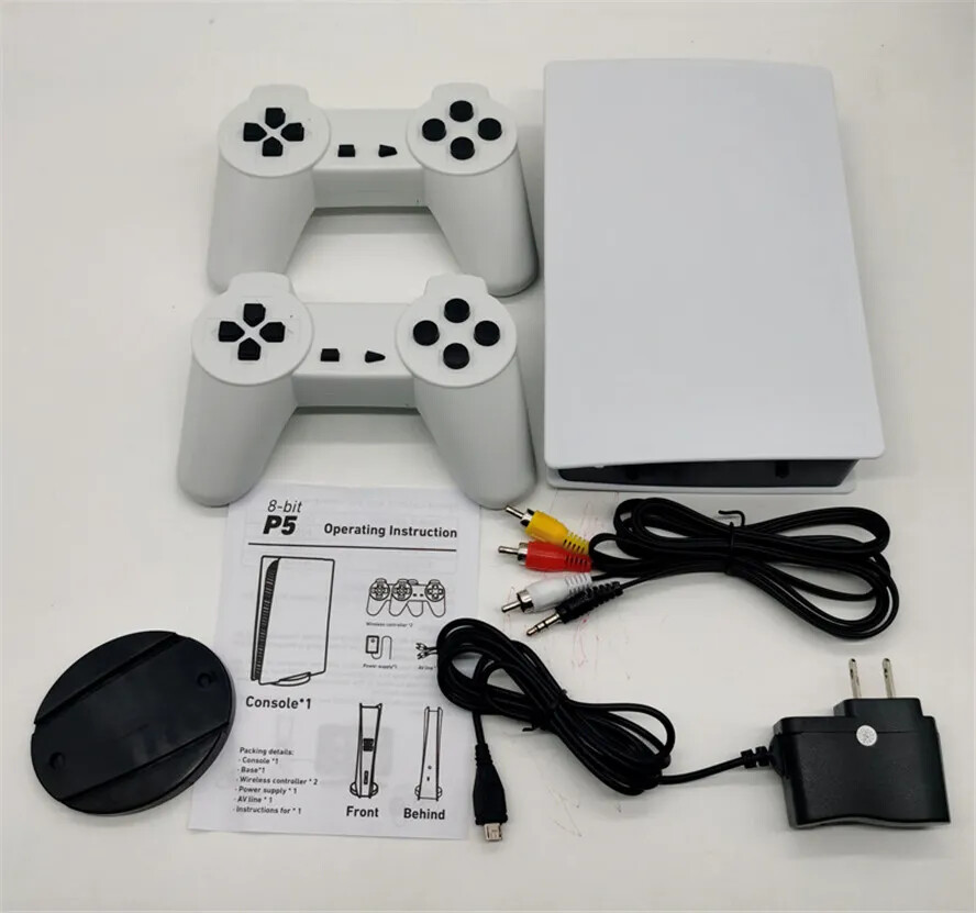 Retro game console, with 1,280 built-in games and dual game controllers