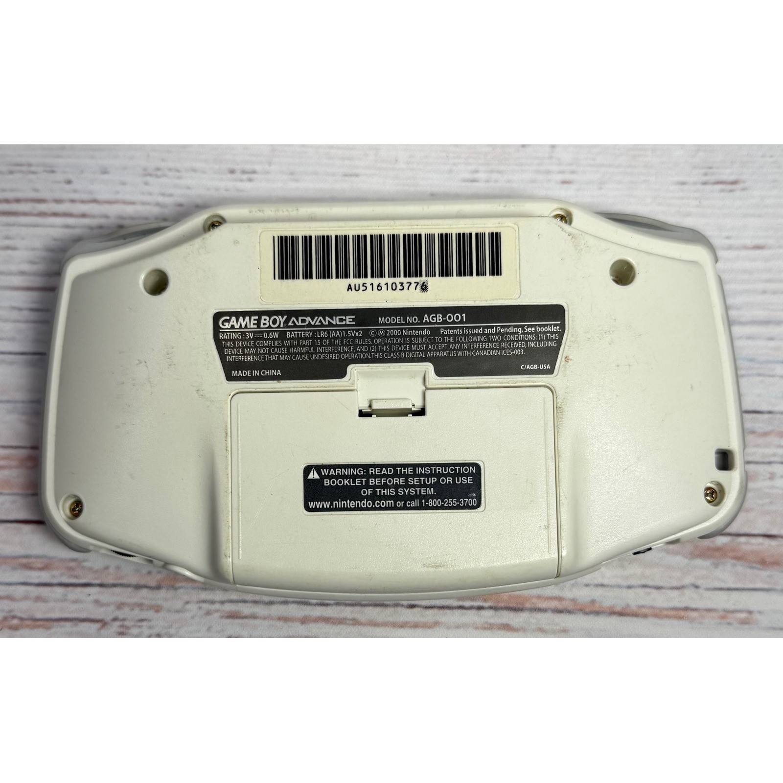Nintendo Game Boy Advance White Console Handheld System GBA Tested AGB-001