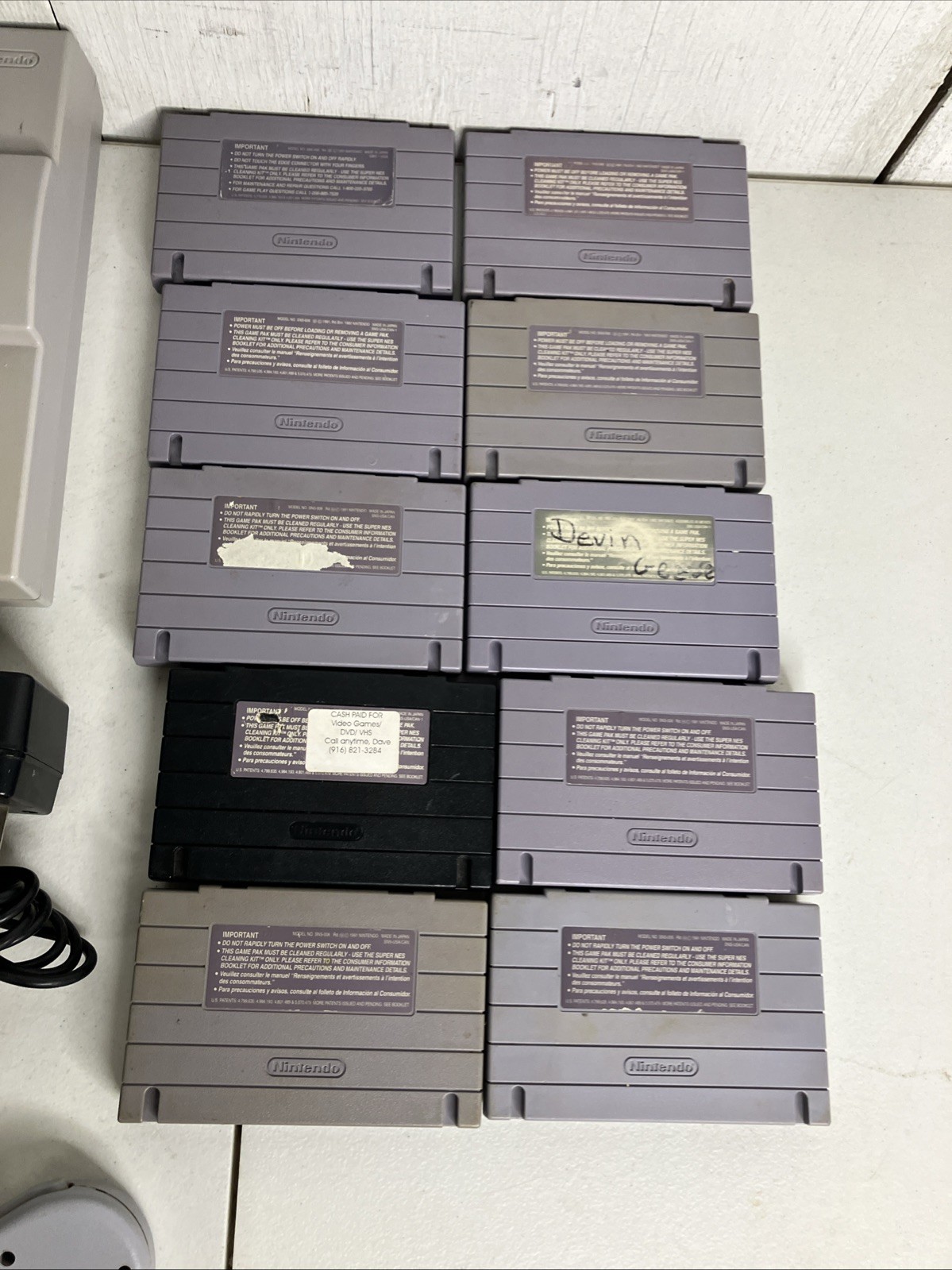 Super Nintendo SNES System Console Bundle 10 Games Super Mario World TMNT IV