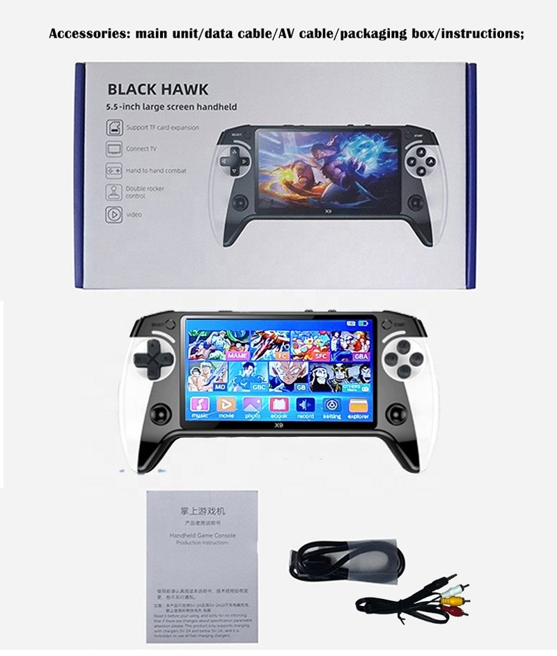 X9 Retro Handheld Game Console-Handheld Game Console with HD IPS