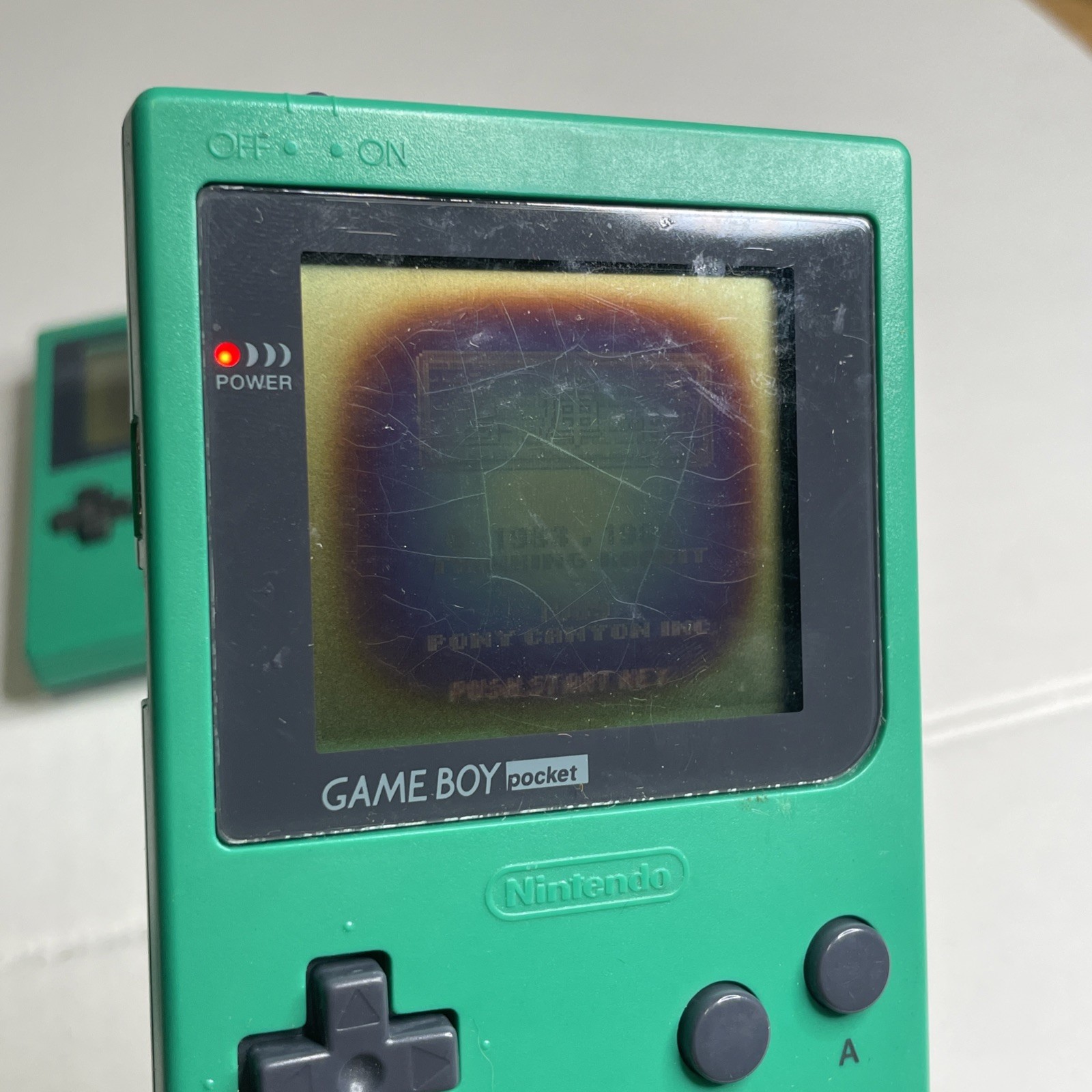 Nintendo GameBoy Pocket Console MGB-001 Green For Parts Or Repair