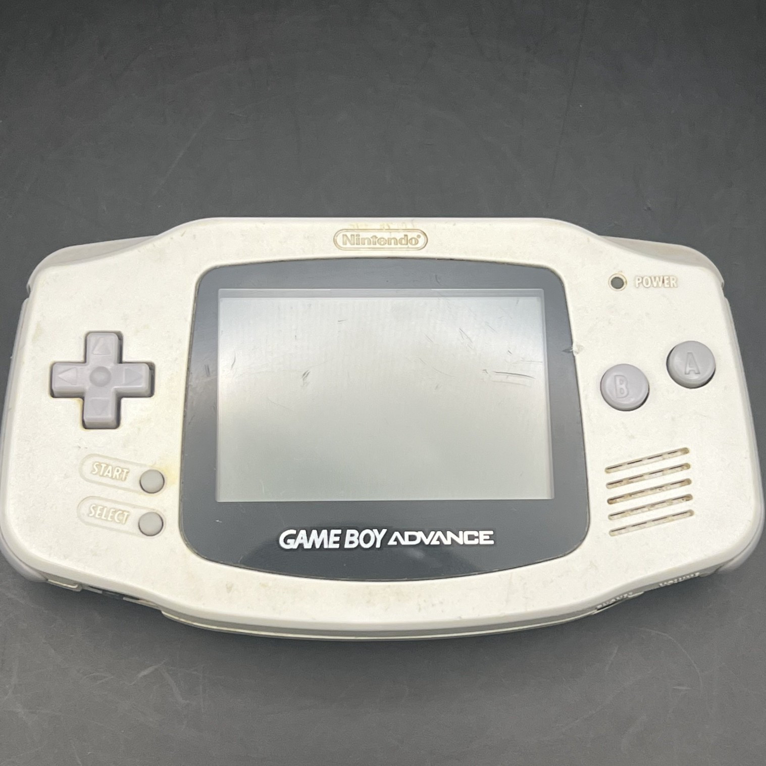 Nintendo Game Boy Advance White Handheld Console AGB-001 No Cover Working!