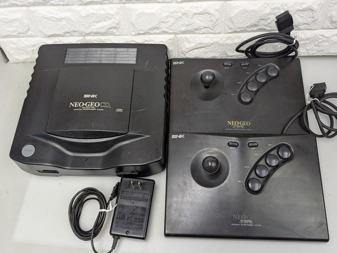 SNK Neo Geo CD CD-T01 Retro Game Console System with 2 Arcade Stick s0672M