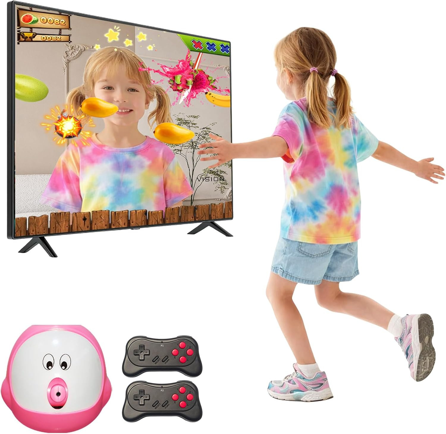 AR Motion Sensing TV Game Console, Video Games for 100+ Built-In Games, HDMI Plu