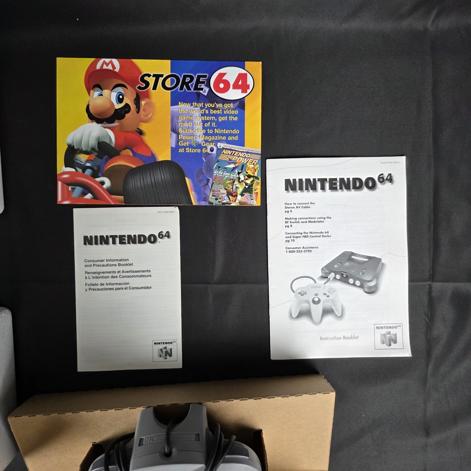 Nintendo 64 N64 Atomic Purple Controller Bundle CIB Box Manuals Expansion Pak