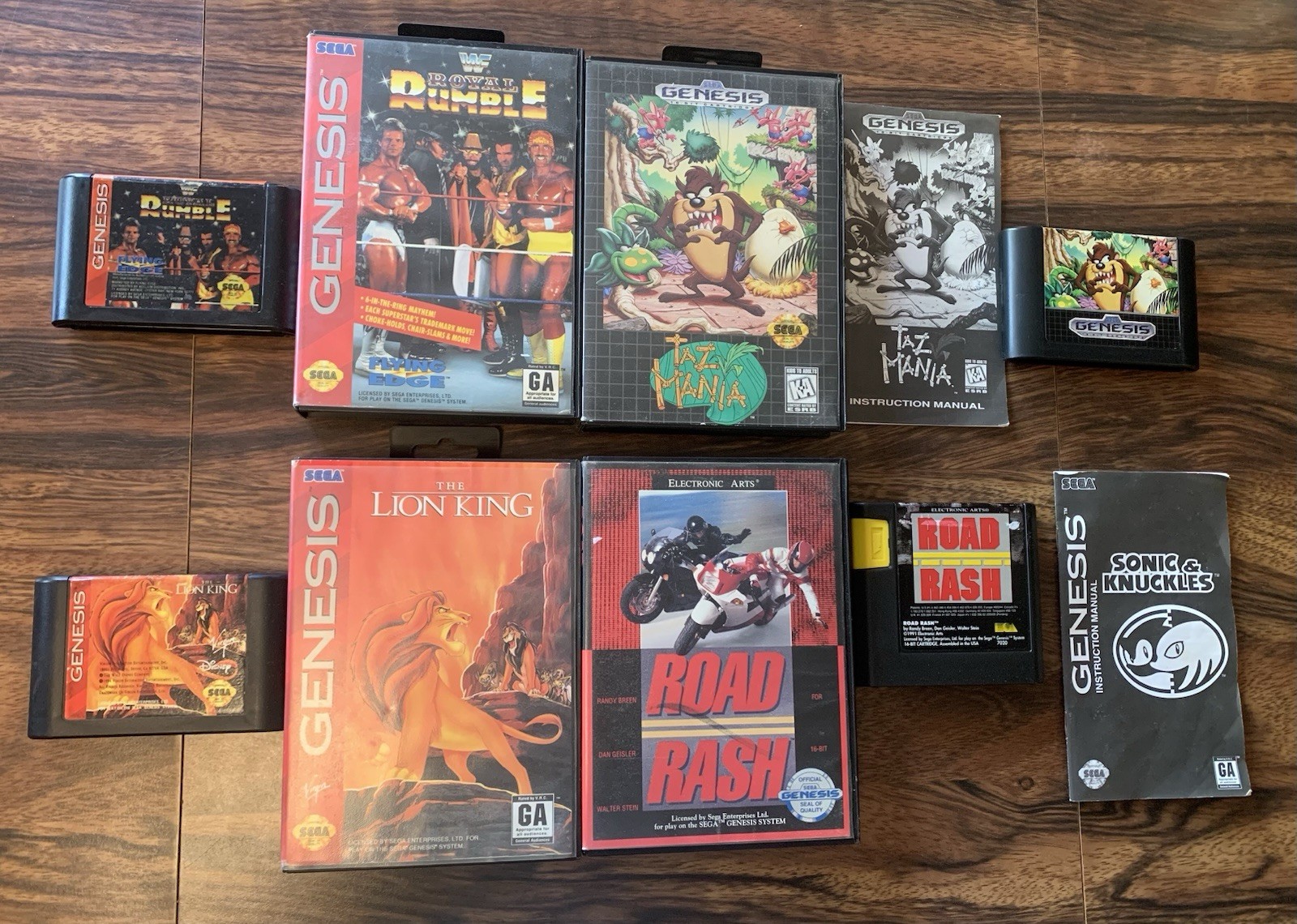 Sega Genesis Console w/ Controllers & 13 Game Lot TESTED! Shinobi 3 MK Sonic WWF