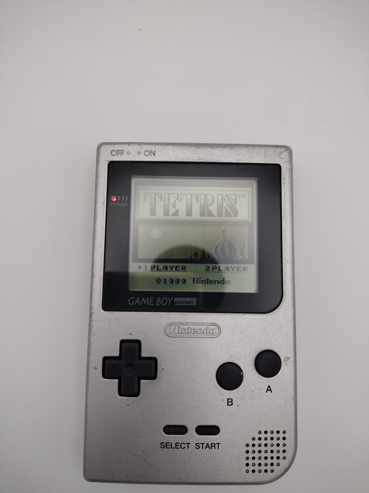 Nintendo Gameboy Pocket Silver Handheld Console System Tested & Working Tetris