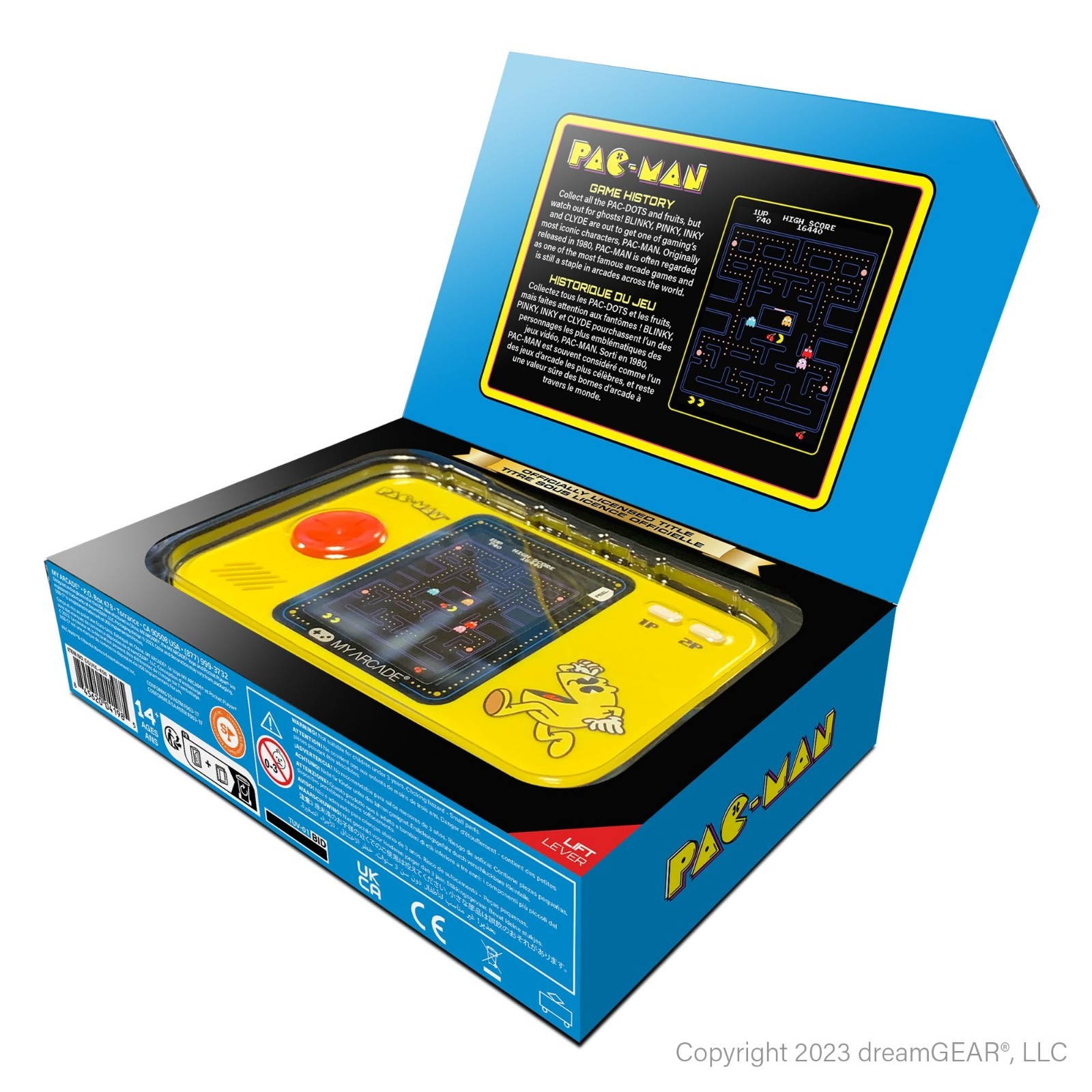 Retro Mini Arcade Console – 2.75″ Color Display, Pac-Man & Classic Games, Family