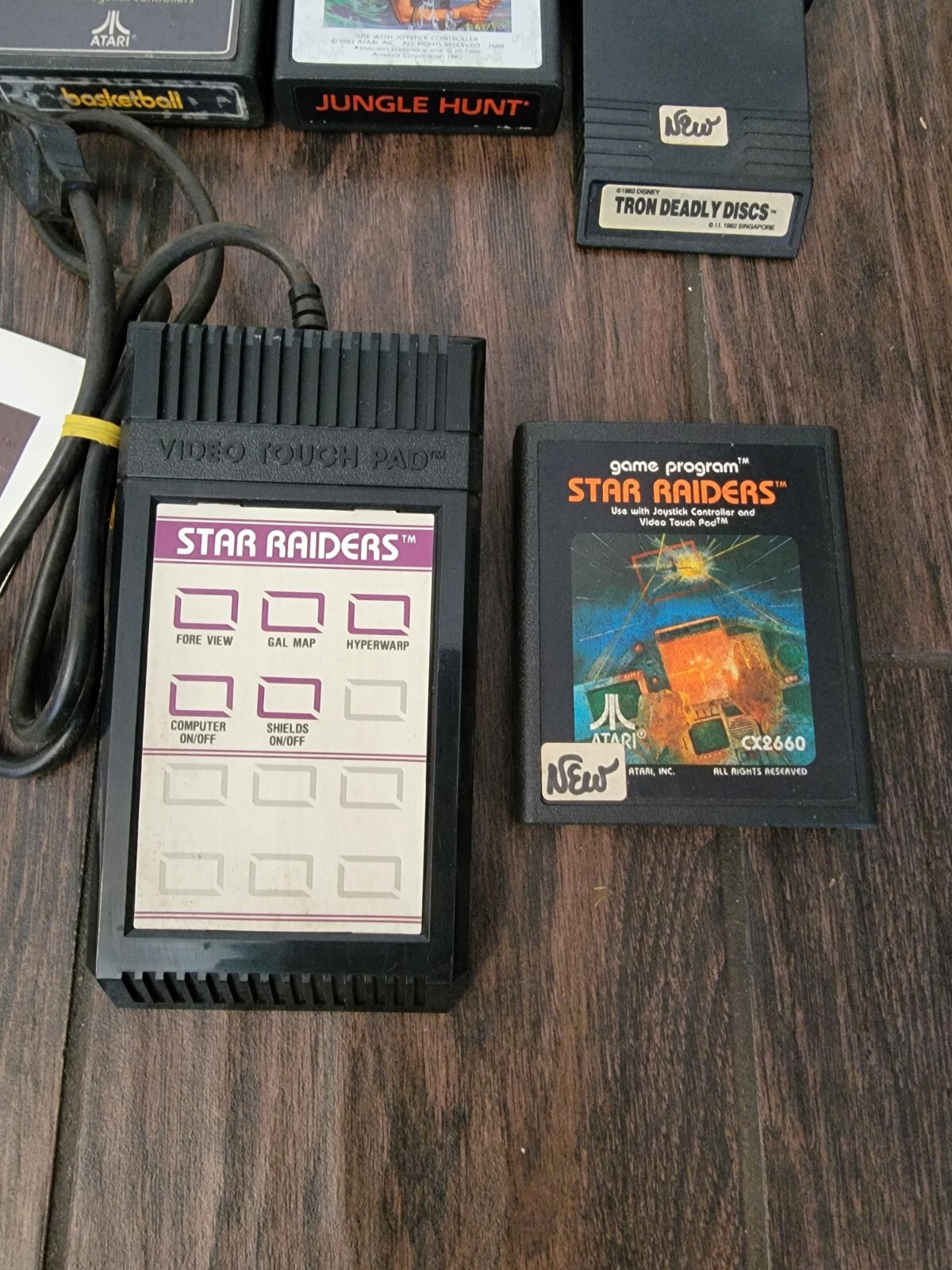 Atari 2600 SIXER Wood Console 6 switch 3 Joysticks 43 game bundle lot