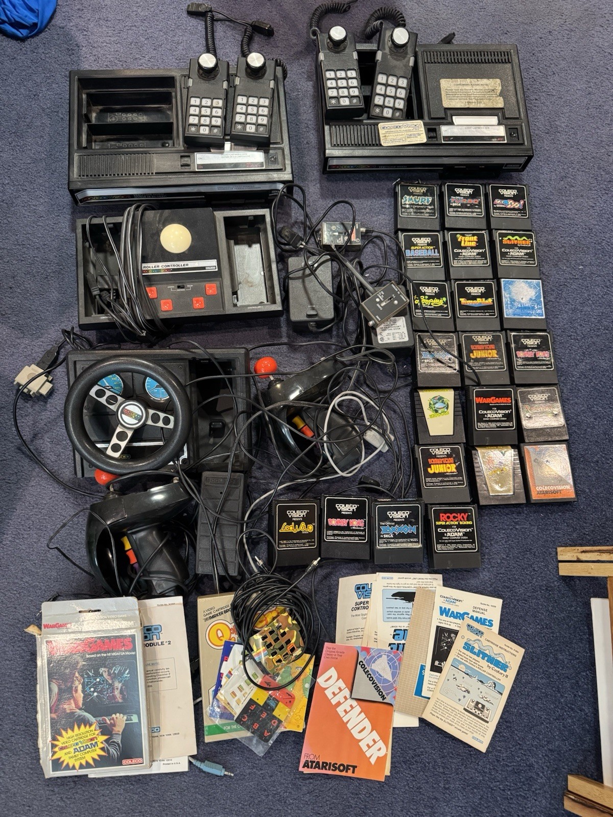 Vintage ColecoVision Console Lot With Games And Accessories UNTESTED