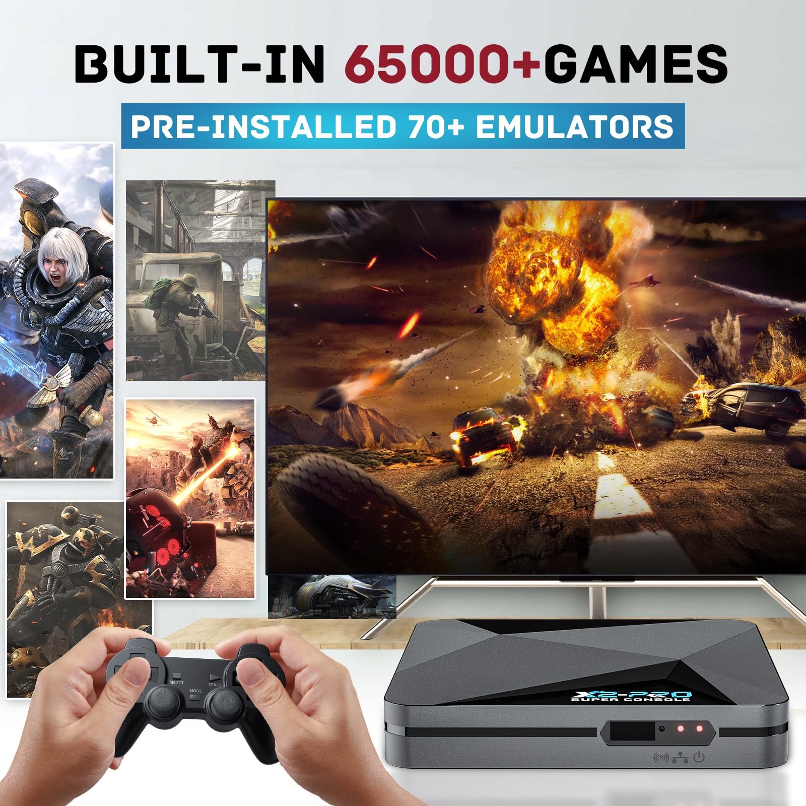 Kinhank Retro Game Console Super Console X2 Pro Built-in 65000+ Games, Video Gam