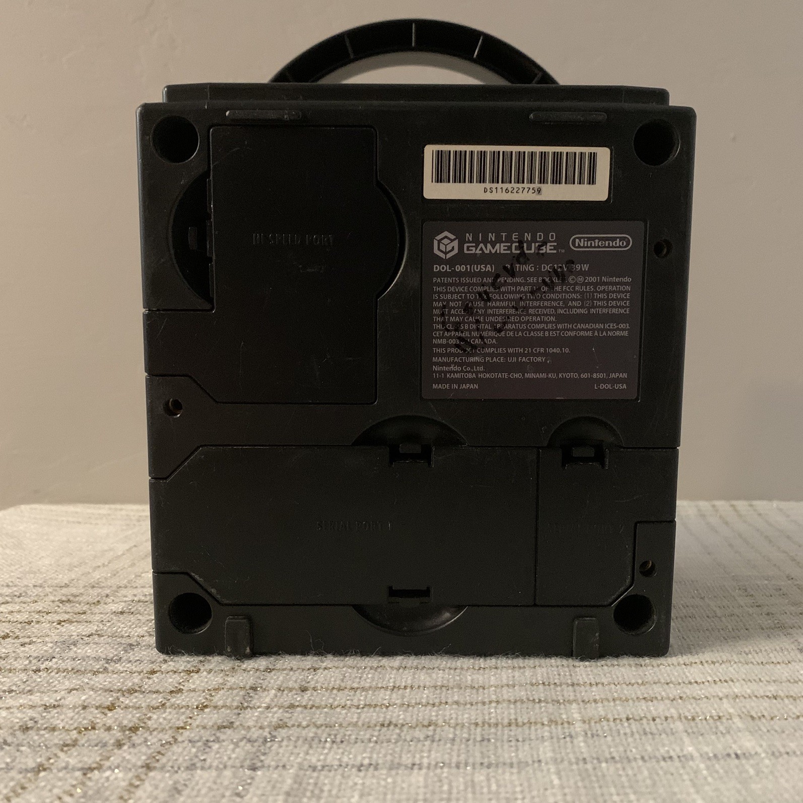 Nintendo DOL-101 GameCube Console Black No AV Cables Or Controller