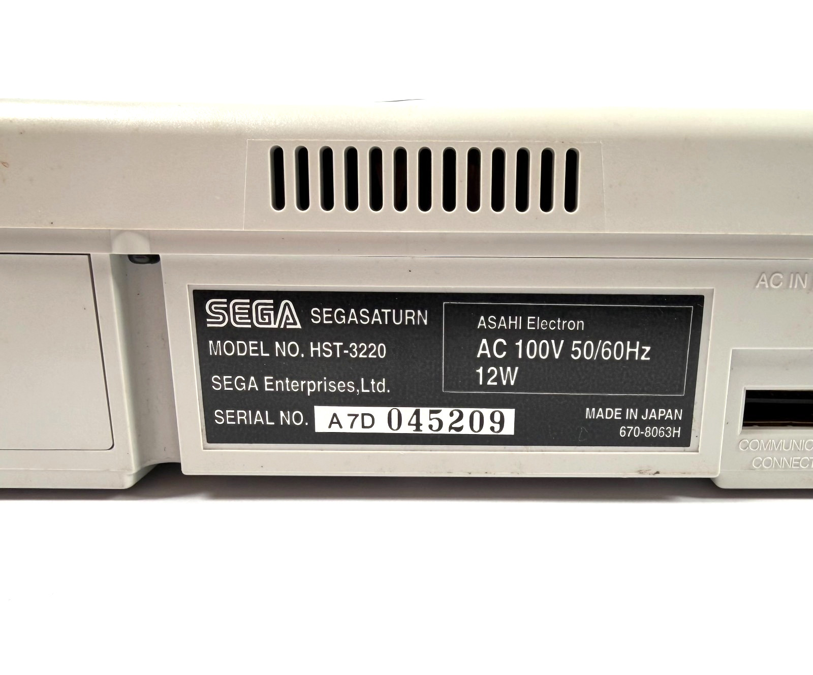 Sega Saturn Console HST-3220 (Japanese – White) Tested w/ Cords Only *US Seller*