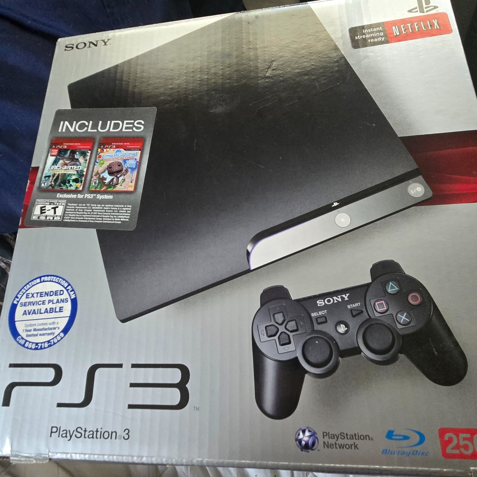ps3 console netflix ready instant streaming blue ray disc cech _2001B