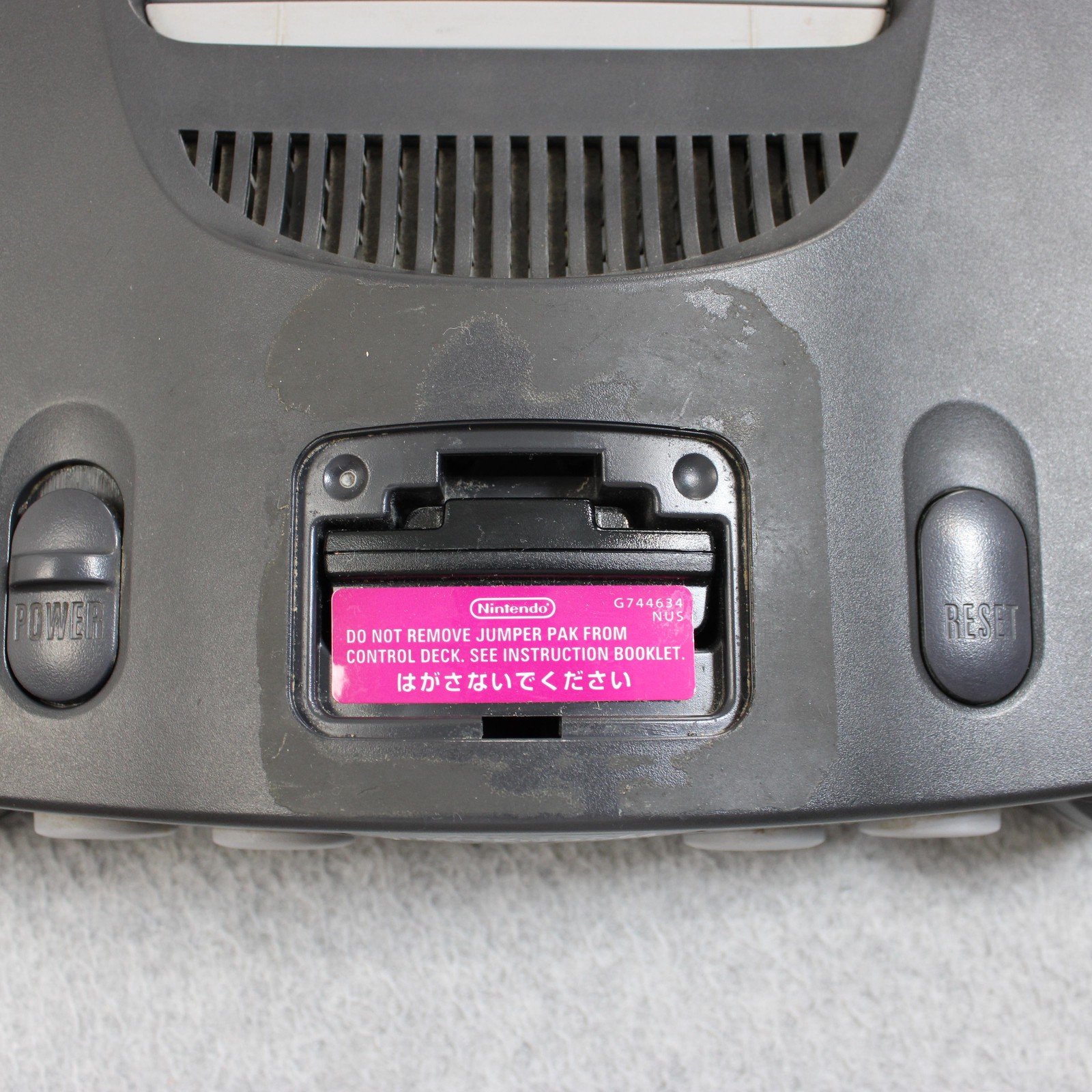 Nintendo 64 Gray Console System NUS-001 USA NTSC Jumper Pak AC Adapter UNTESTED