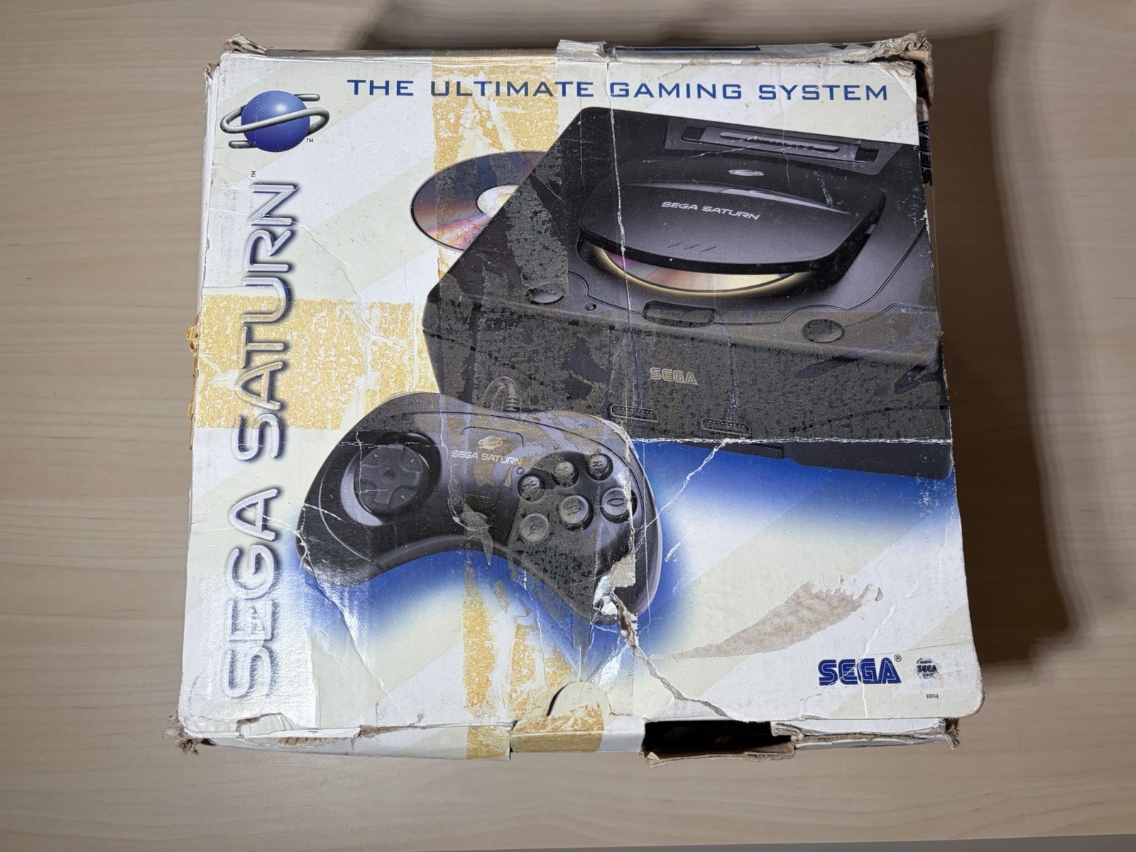 Sega Saturn Black Game Console Poor Box Great System & Controller 3 Games