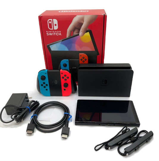 Nintendo Switch 64 GB OLED Model Console White, Neon Red & Neon Blue Used