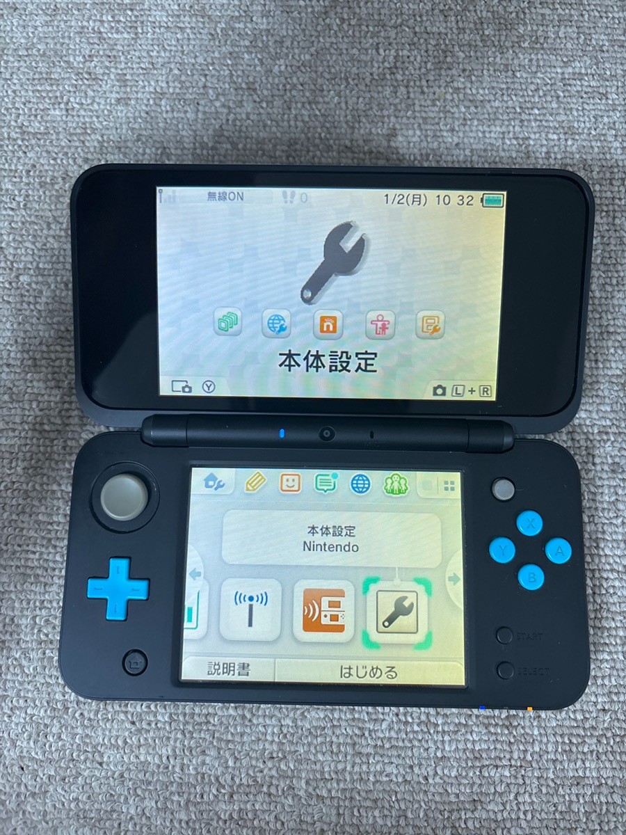 New Nintendo 2DS XL LL Black Turquoise Console Japanese B823