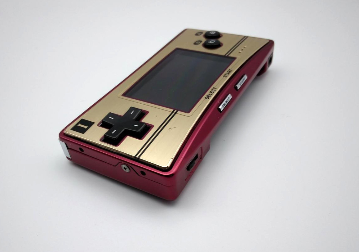 Nintendo GameBoy micro Famicom ver. Limited Model Console w/ AC adapter, Case
