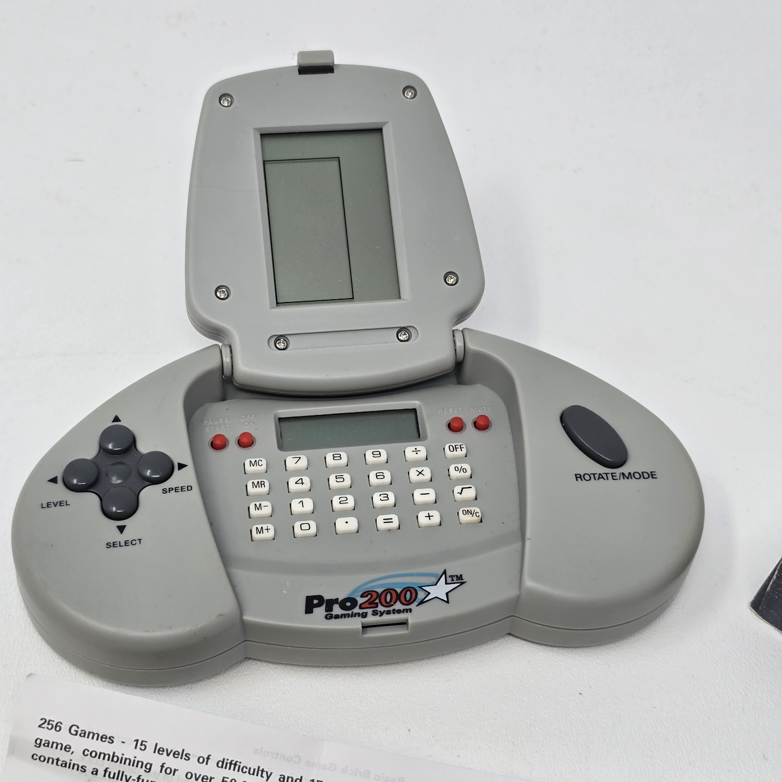 Protech Pro 200 Gaming System Handheld 256 Games Calculator Box Manual 2000s