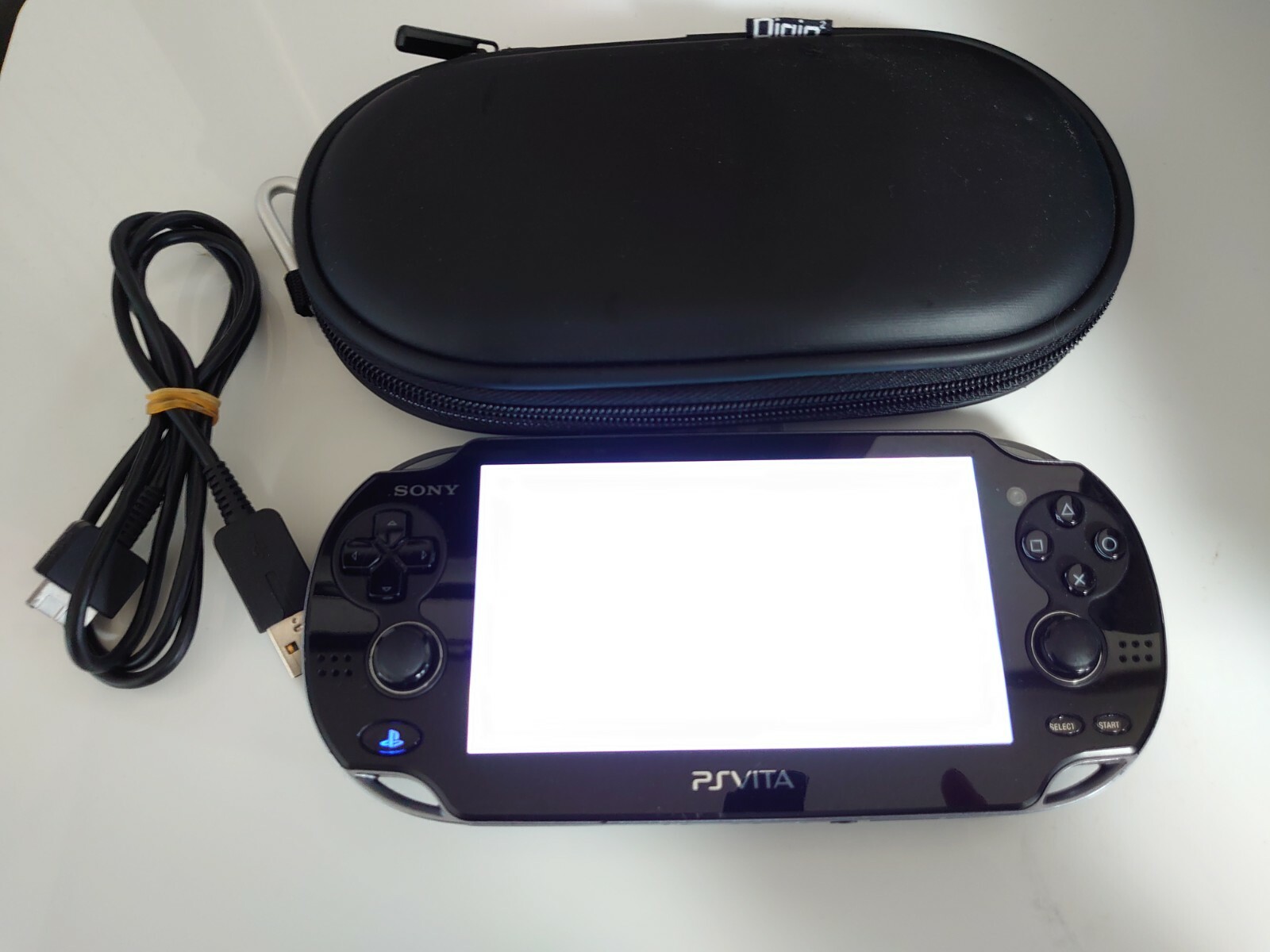 PS Vita Crystal Black OLED PCH-1000 (1100) 3G/Wifi Console with USB,pouch set