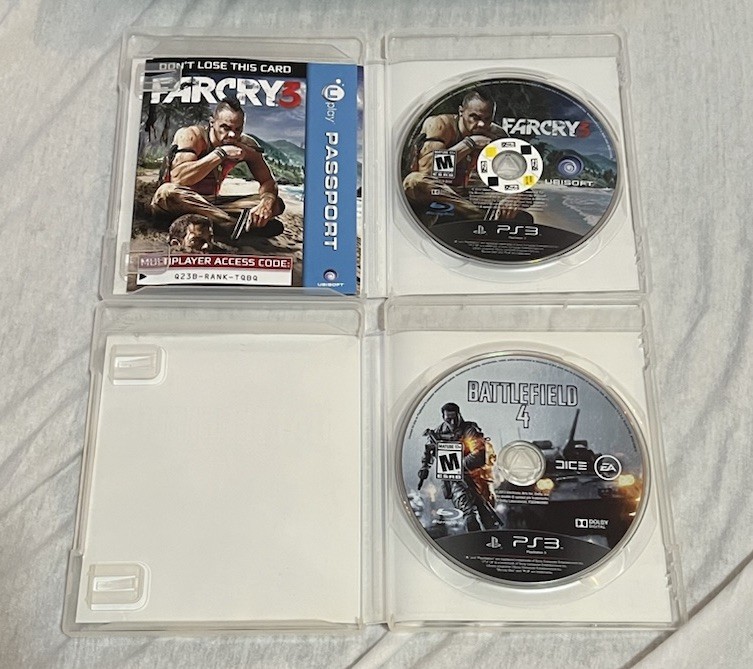 Sony PS3 Slim 160GB CECH-2501A Console Bundle Tested w/ Cables & 4 Games
