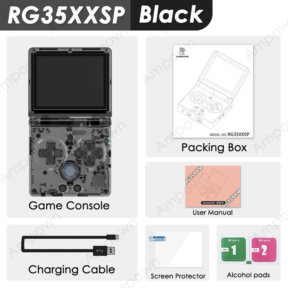 Flip Game Console 3.5” IPS Screen Mini HDMI Output WiFi Bluetooth 4.2 E-book