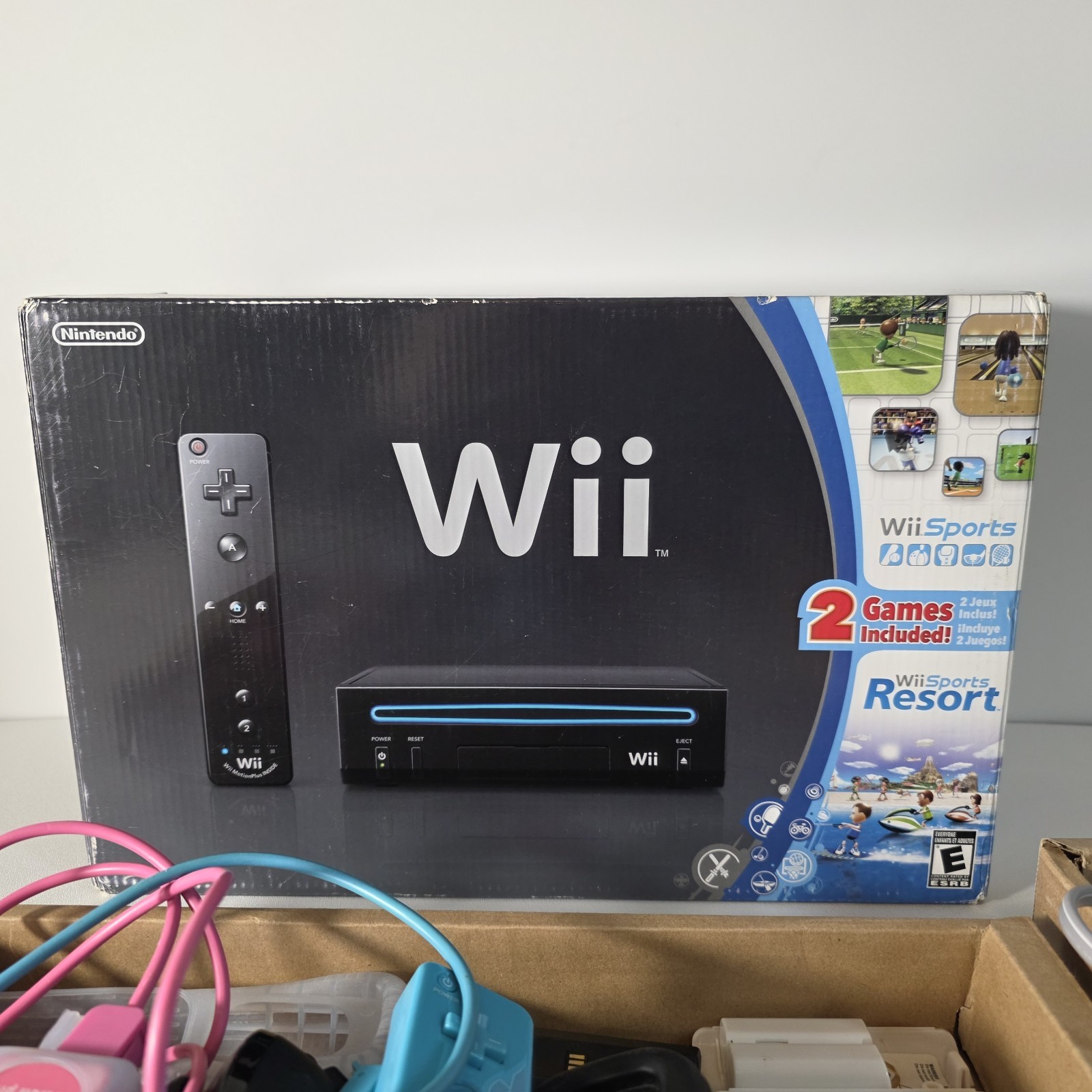 Nintendo Wii Console Bundle 3 Nunchuck, 3 Controller, RVL-101 – Black with Box