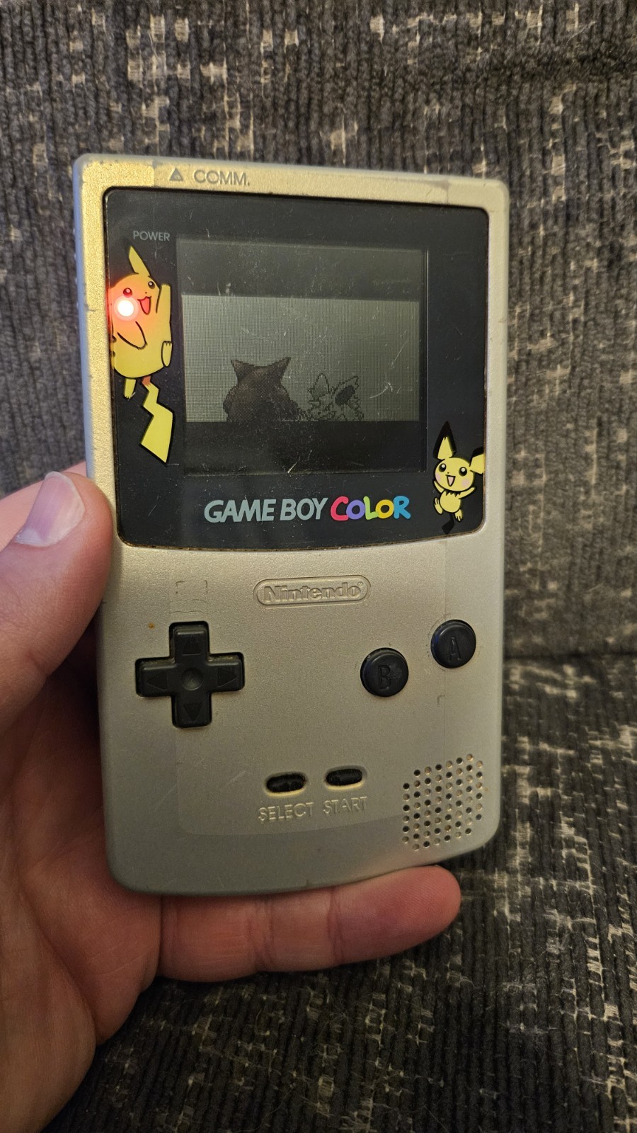 Pokemon Game Boy Color Gold & Silver Pikachu Pichu Console CGB-001 Tested