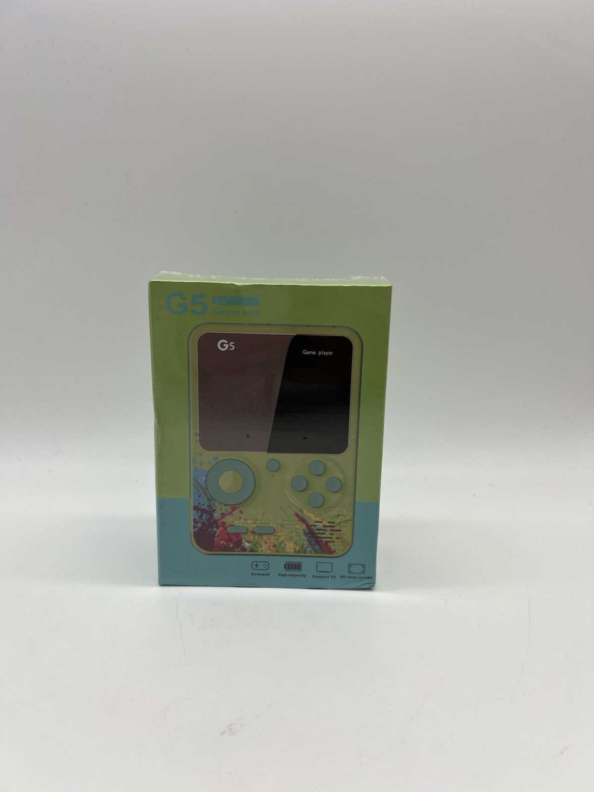 G5 Handheld Game Box 500 Game Player 3″ Screen Green TV Connect Capable SEALED