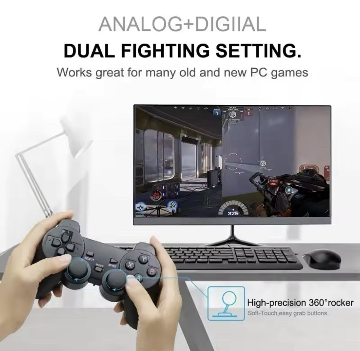Wireless Joystick 2 Controller Console Stick Game Games Retro & For PC, TV