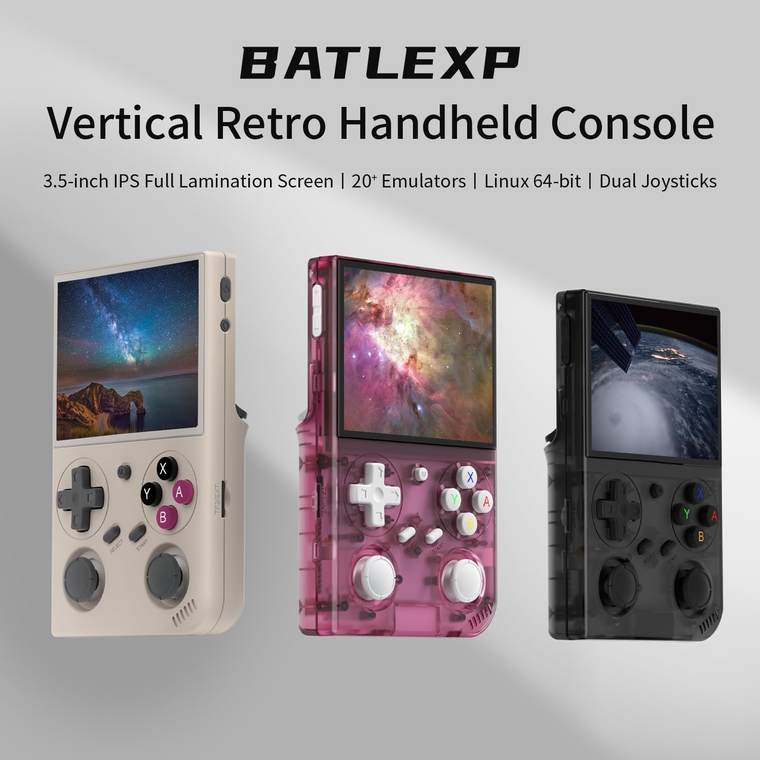 G350 Retro Handheld Game Console , 3.5 Inch IPS Screen 12.8cm x 8.1cm x 2.2cm