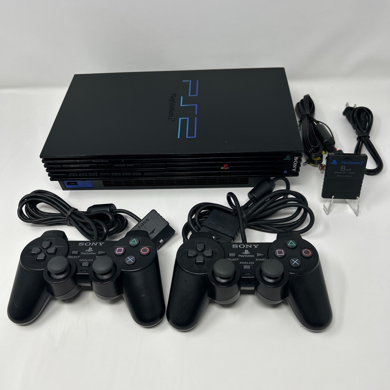 Refurbished PS2 Console Bundle w/ New Laser 2 Controllers Memory Card OEM
