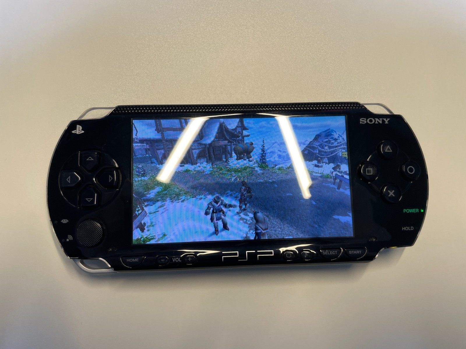 PSP-1000 BLACK Console Japan tested no battery a002