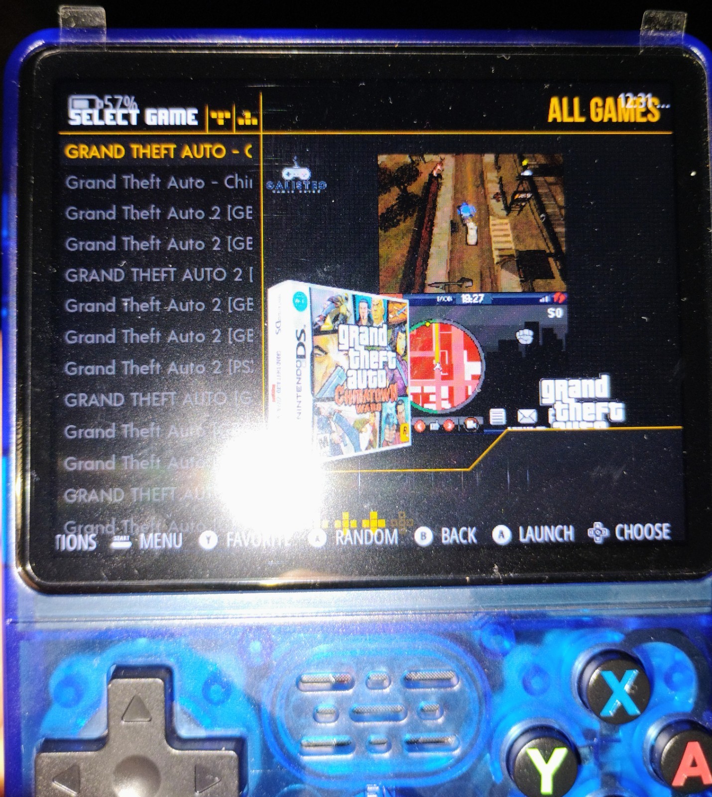 RS36 Game Console 3.5 Inch Screen Crystal Blue 128GB 2100+ Games *OPEN BOX*