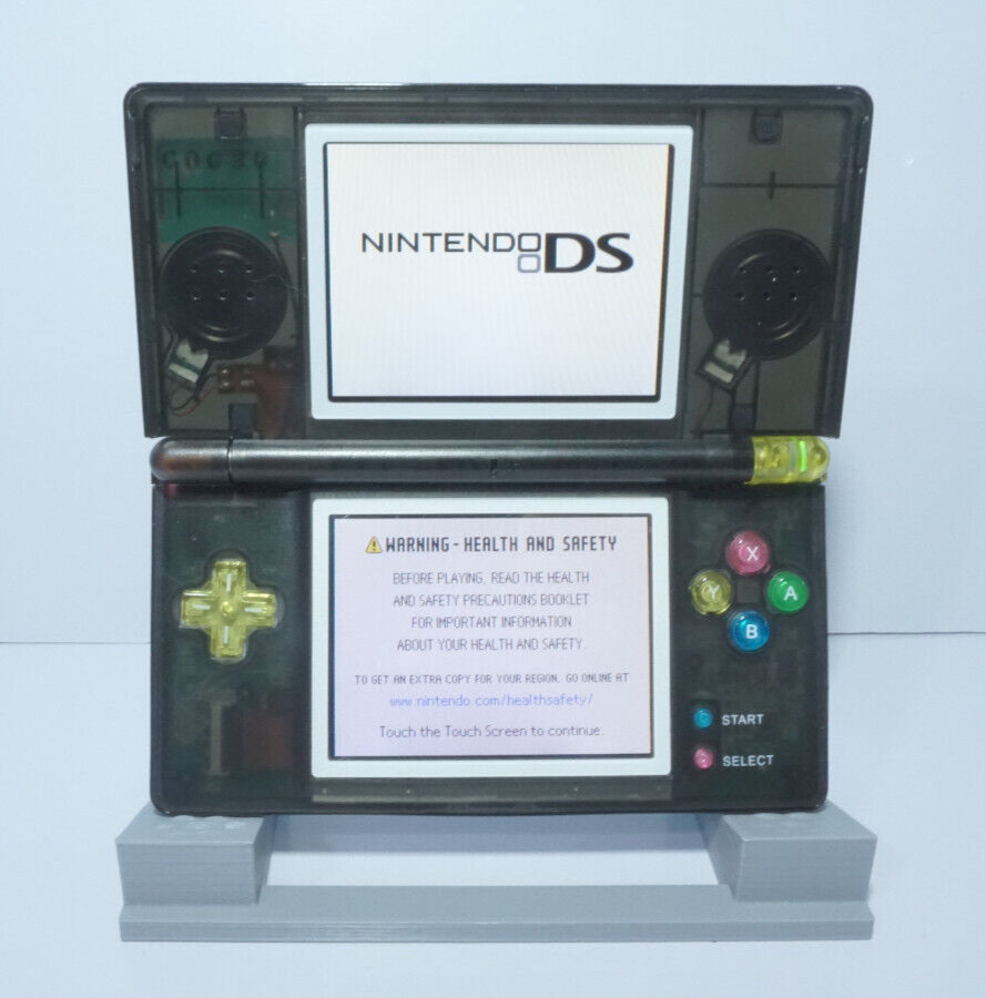 Nintendo DS Lite Transparent Clear Black Handheld System with Charger & Stylus