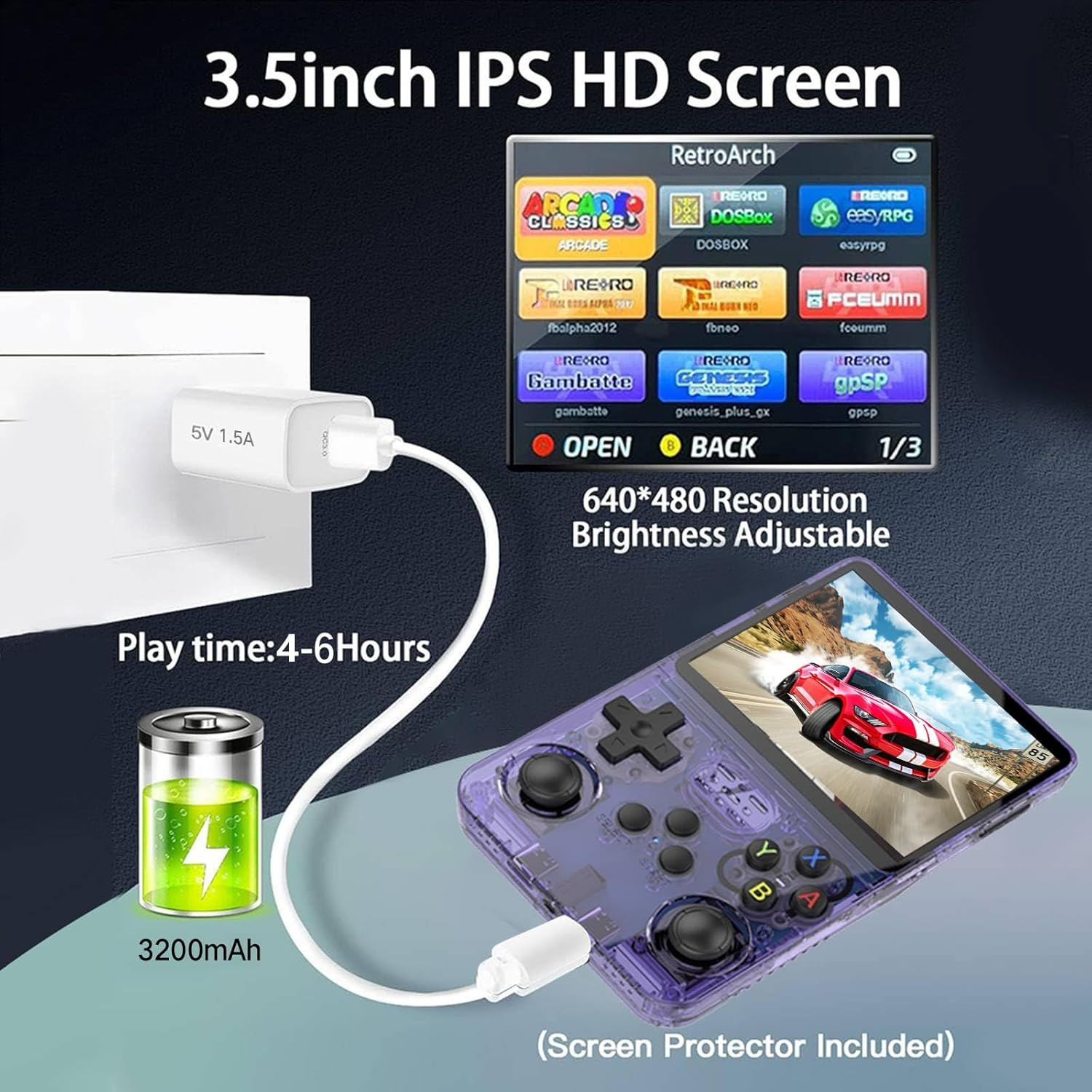 Portable Retro Handheld Game Console with 20,000+ Games and 3.5-Inch Screen