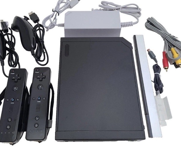 Nintendo Wii Video Game System 2 REMOTE Bundle BLACK Console + NEW ACCESSORIES